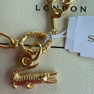 Gold Crocodile Charm Necklace